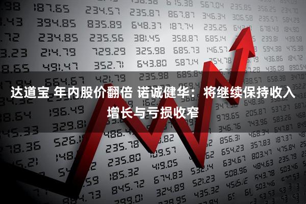 达道宝 年内股价翻倍 诺诚健华：将继续保持收入增长与亏损收窄