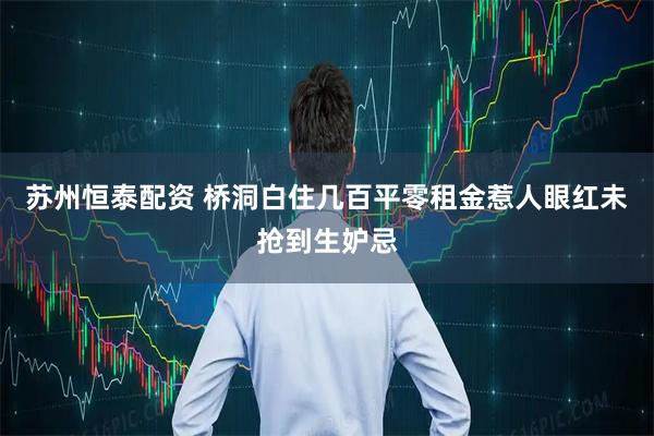 苏州恒泰配资 桥洞白住几百平零租金惹人眼红未抢到生妒忌